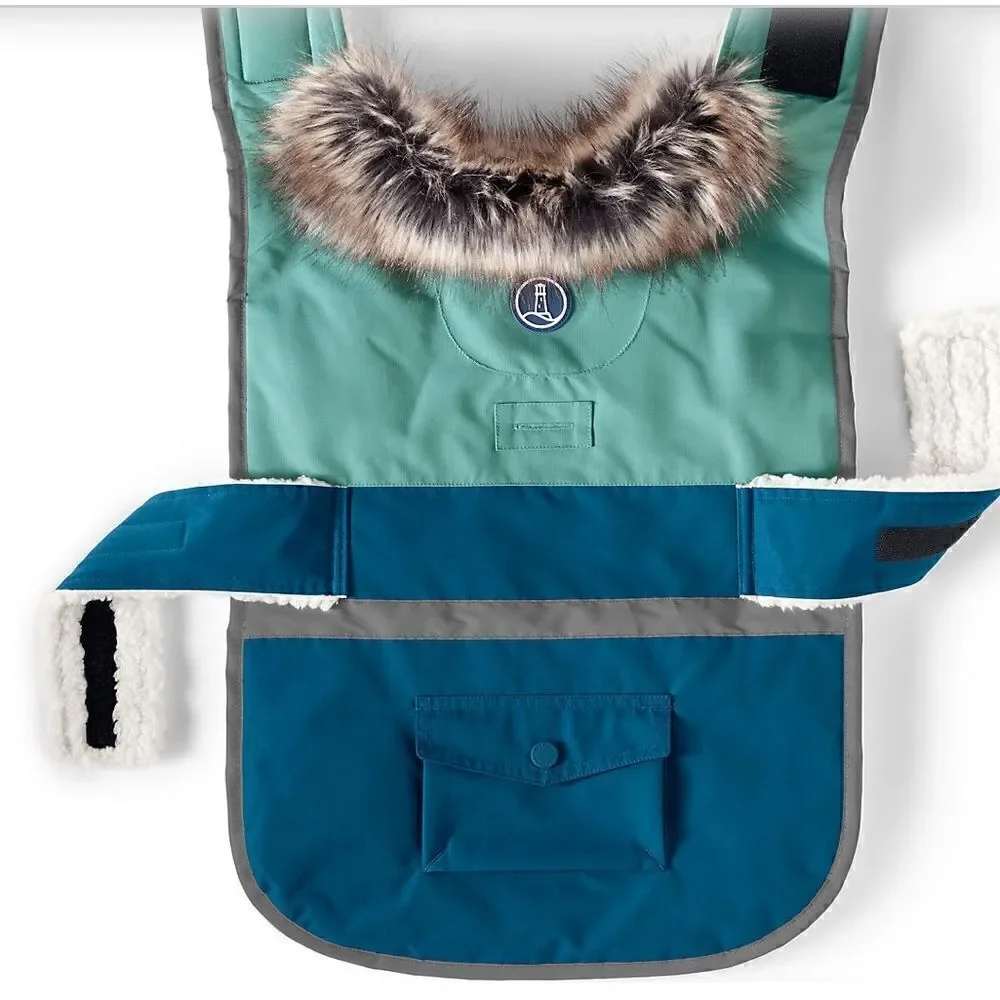 Land’s End expedition fur WARM fleece lined coat TULIP Personalized resistant S